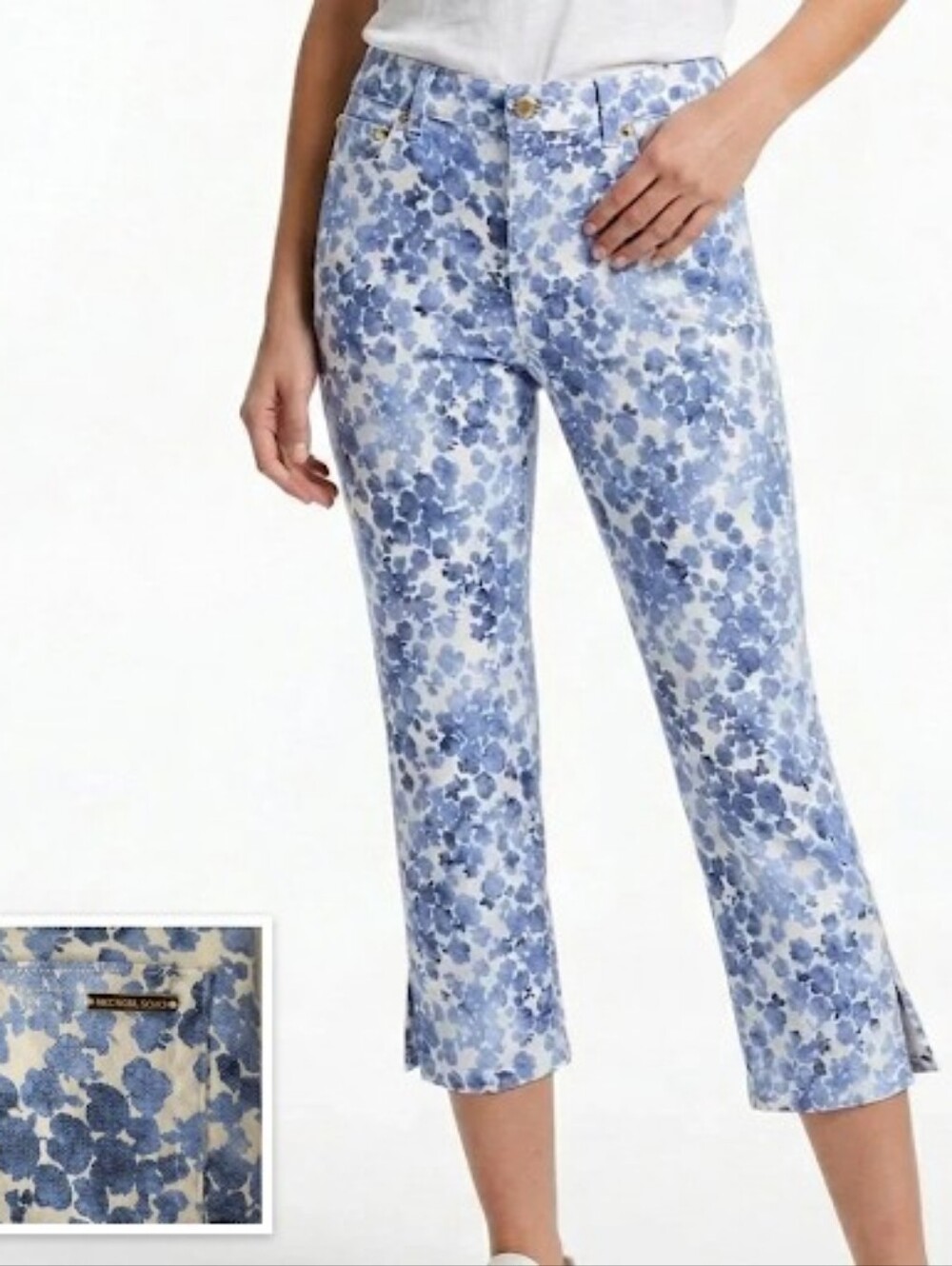 MMK Floral Blue And White Women's Capri Jeans Size 4